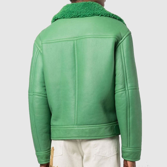 Ambush Shearling Aviator Jacket Fern Green