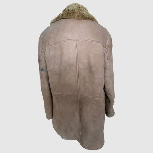 Sheepskin Vintage Aviator Jacket - bomber jacket shearling leather suede