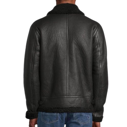 B3 Aviator Real Shearling Bomber Leather Jacket