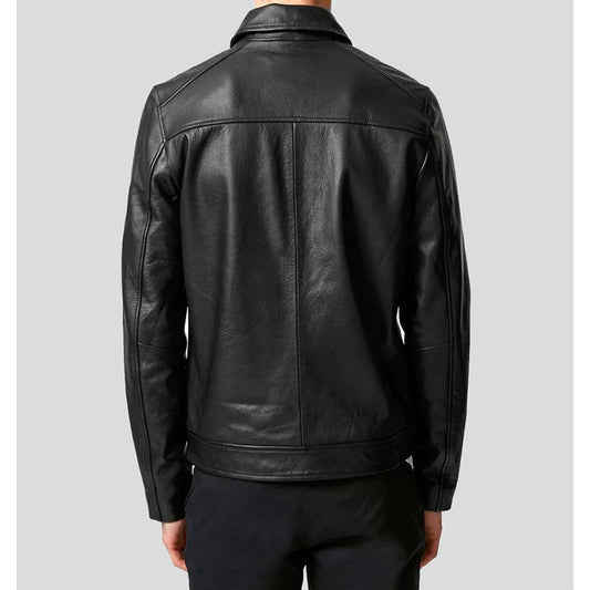 Benn Black Motorcycle Leather Jacket