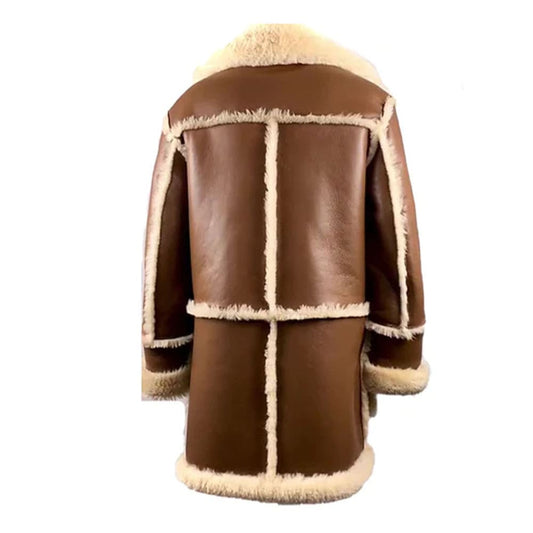Brown shearling overcoat