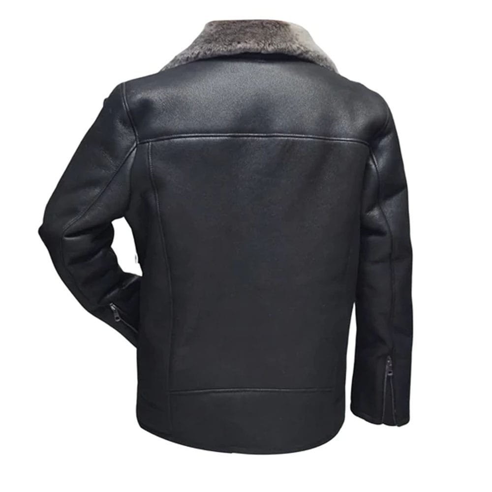 Drake's Black Shearling Car coat