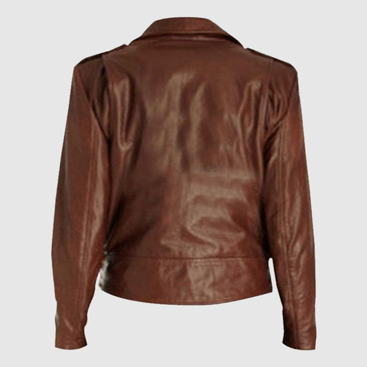 Emma Watson Brown Leather Jacket