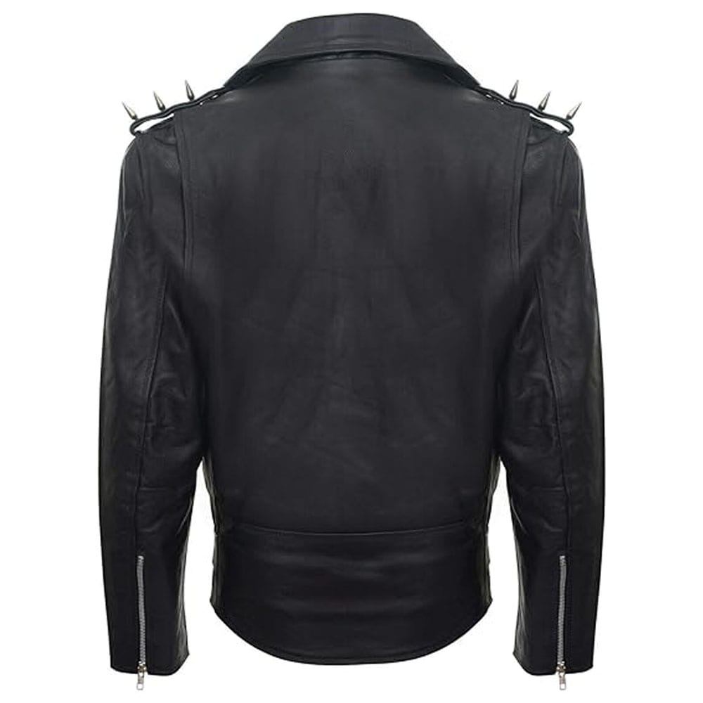 Fringe Hide Leather Brando Tasseled Motorcycle Jacket Retro Biker