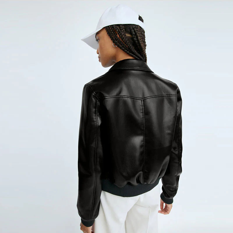 Leather Bomber Jacket Women