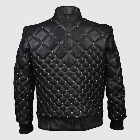 Quilted Leather Steam Punk Motorcycle Jacket
