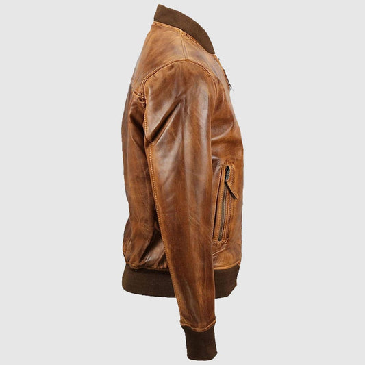 Men’s Bomber Lambskin Leather Jacket