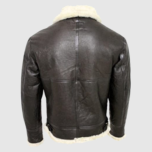 Men's B3 Shearling Sheepskin Bomber Leather Flying Aviator Jacket
