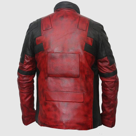 Deadpool Leather Motorcycle Jacket For Bikers