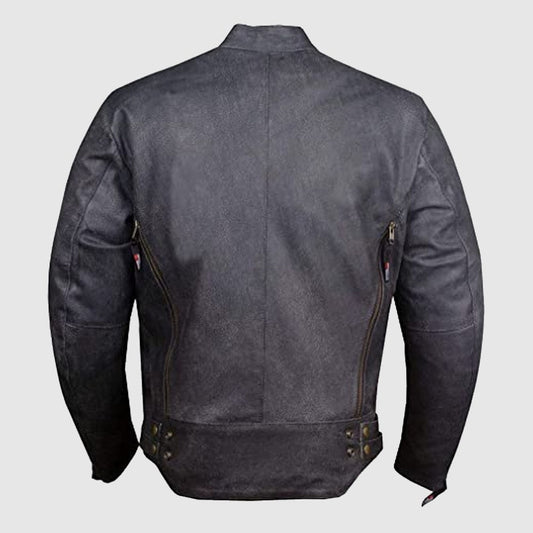Men's Shade Distress Leather Motorcycle Jacket