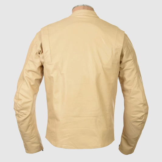 Steve Mcqueen Cream Biker Jacket
