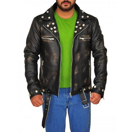 Tunnel Snakes Rule Leather Jacket, studded jacket
