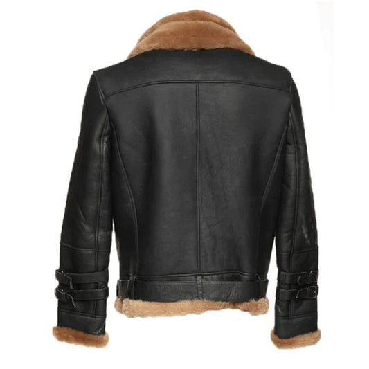 Viktor's black Aviator shearling jacket