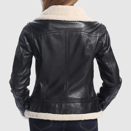Black Bomber Shearling Jacket