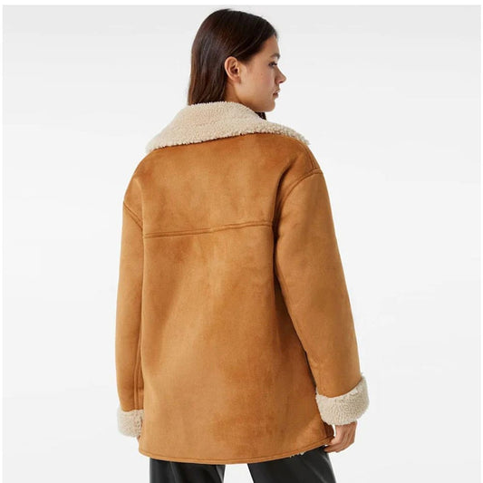 Women RAF B3 Aviator Suede Leather Coat