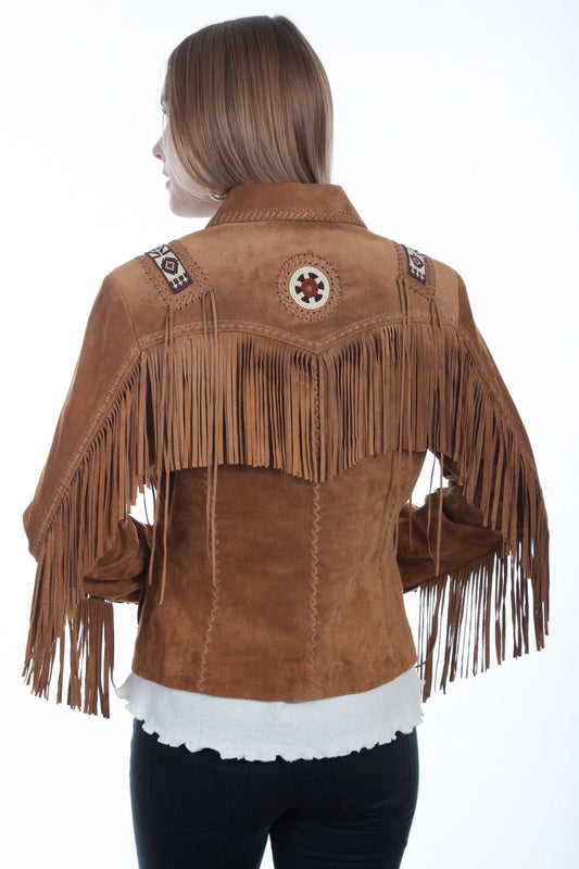 Bourbon Boar Suede Laced women leather Jacket
