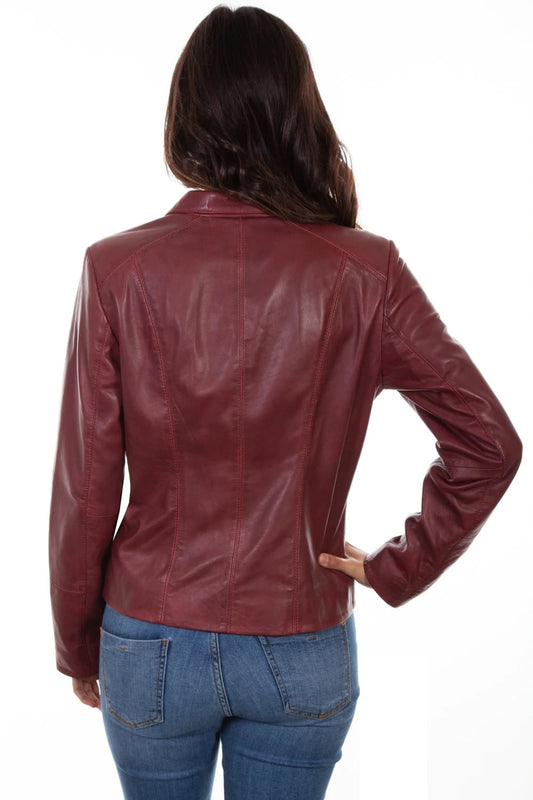 Womens Merlot Leather Jacket