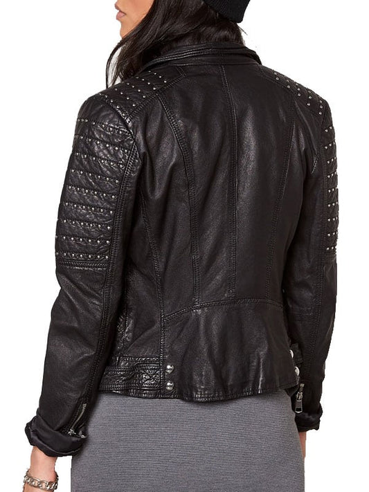 Women Leather Motorcycle Jacket