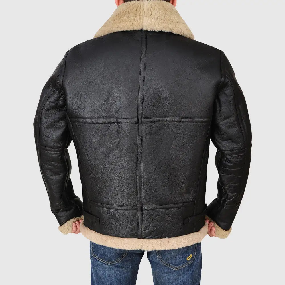 Men’s Black B3 Bomber Sheepskin Jacket