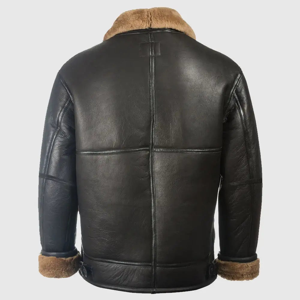 Men’s Black Aviator Shearling Jacket