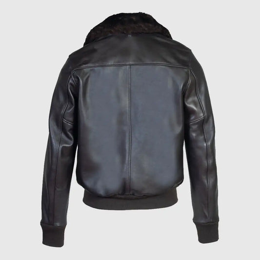 Men’s Cowhide Slim Fit Bomber Jacket