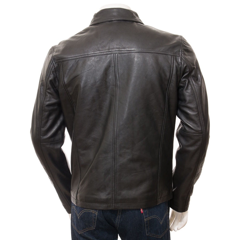 Men Black Fashion Leather Jacket