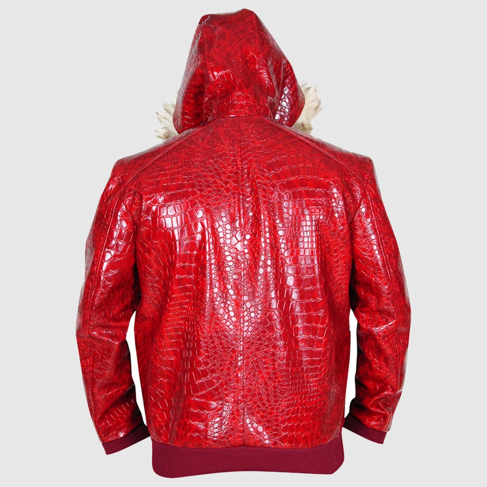 Red Crocodile Leather Jacket
