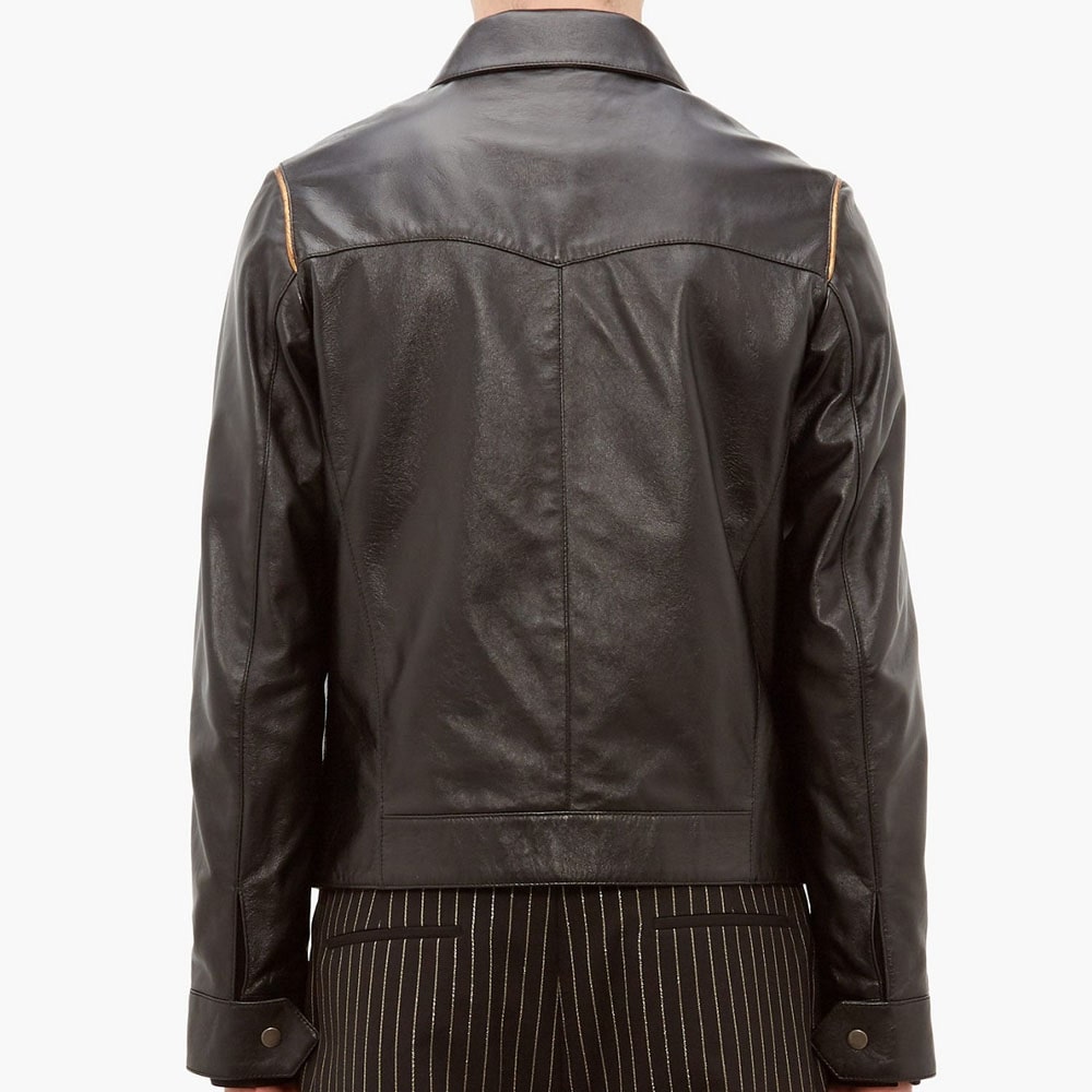 Men Traditional Black Leather Jacket