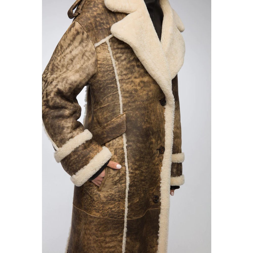 Morgane Jungle Brown Shearling Coat