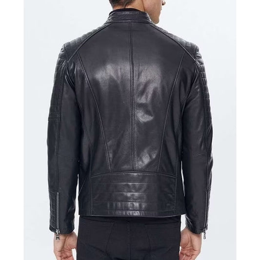 Reefer Vintage Leather Jacket Black for Men