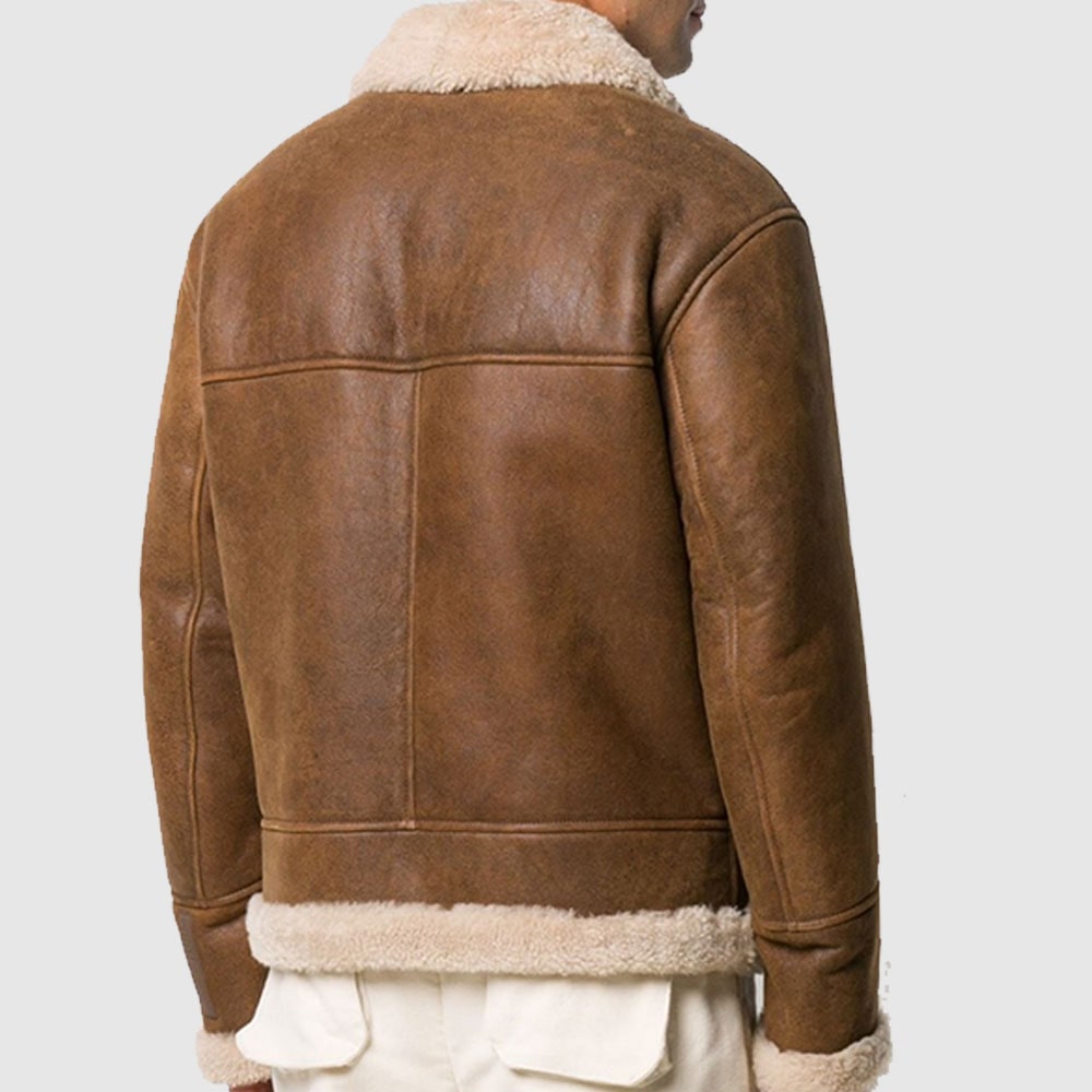 Rome Brown Shearling Leather Jacket sheepskin jacket