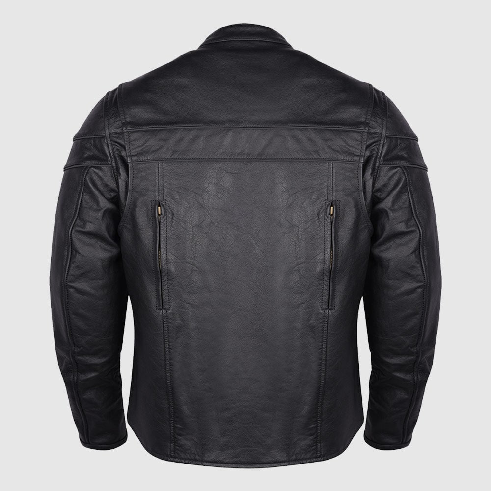 Mens Genuine Racer Leather Motorcycle Jacket