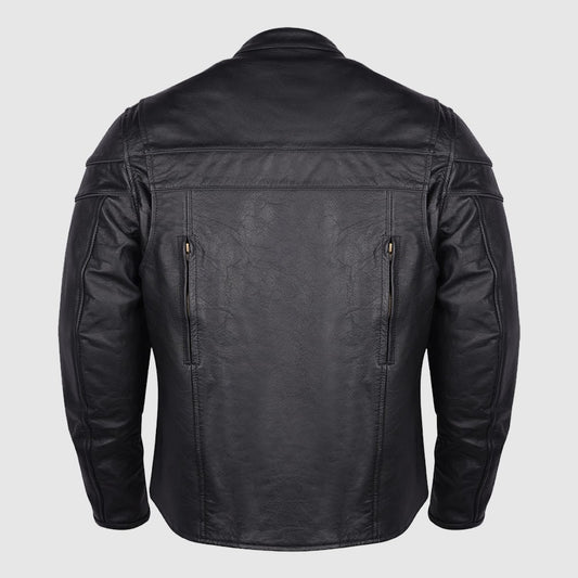 Mens Genuine Racer Leather Motorcycle Jacket