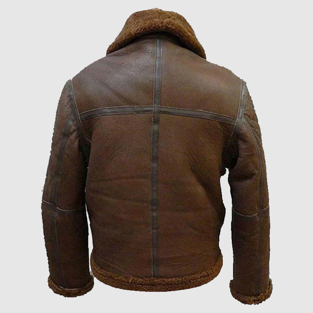 Mens B3 Aviator RAF Shearling Flight Bomber Jacket