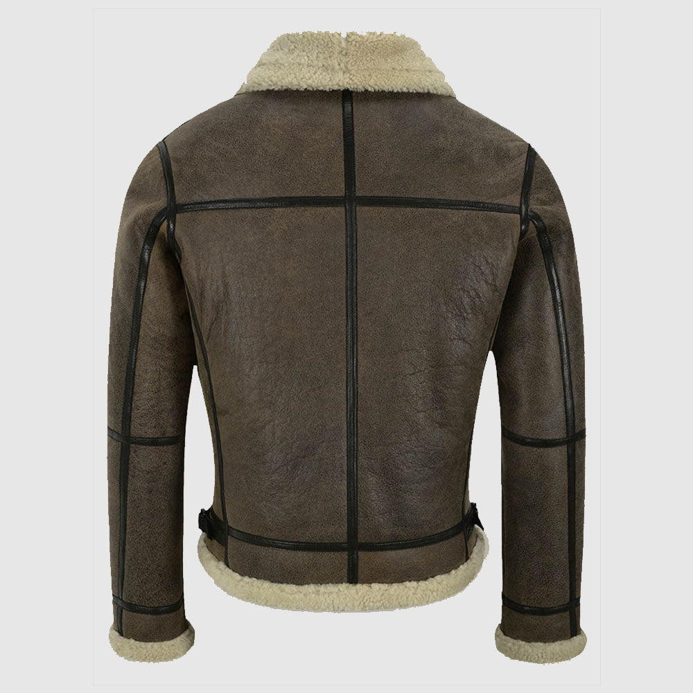 Men B3 Brown Air Force Shearling Jacket