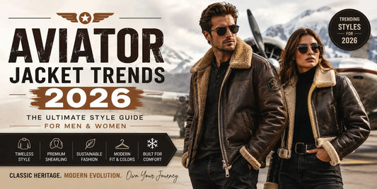 Aviator leather bomber jacket mens & women