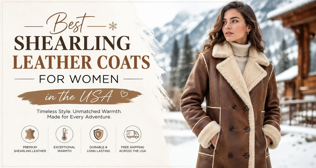 Women shearling leather coat