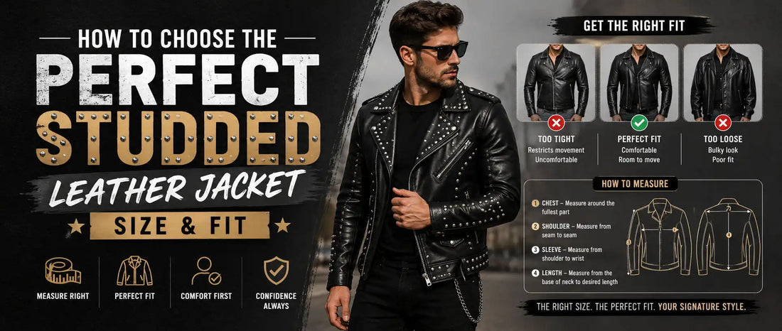 How to Choose the Perfect Studded Leather Jacket Size & Fit