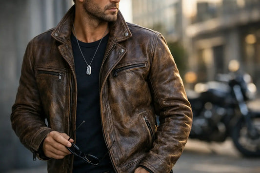Men's Distressed Leather Jacket Style Guide