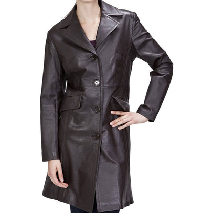 A Discipline Women’s Leather Walking Trench Coat