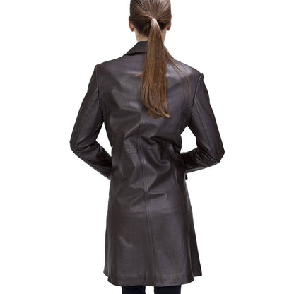 A Discipline Women’s Leather Walking Trench Coat