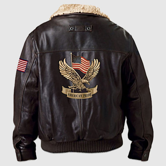 Brown Leather Aviator Jacket