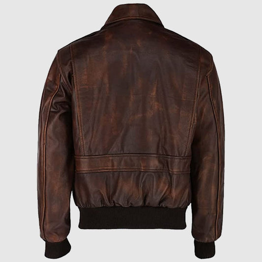 Aviator Brown WWII Flying Jacket Bomber Leather Jacket Men