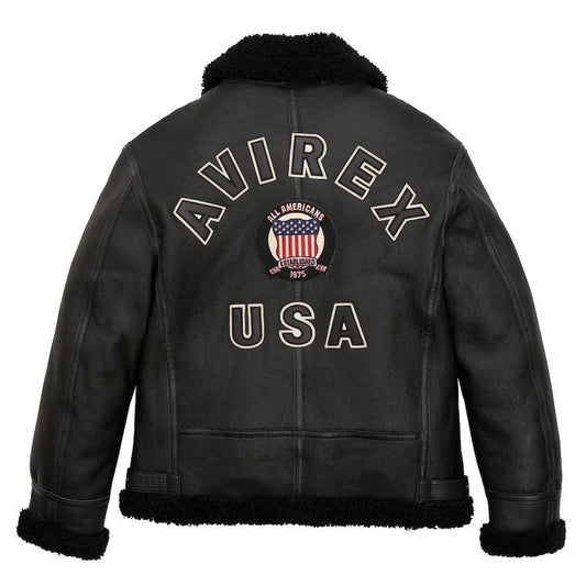 B3 Shearling Bomber Leather Jacket Real Leather Jacket