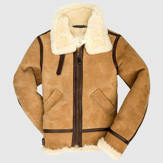 B-3 Bomber Suede Leather Jacket, flight leather jacket
