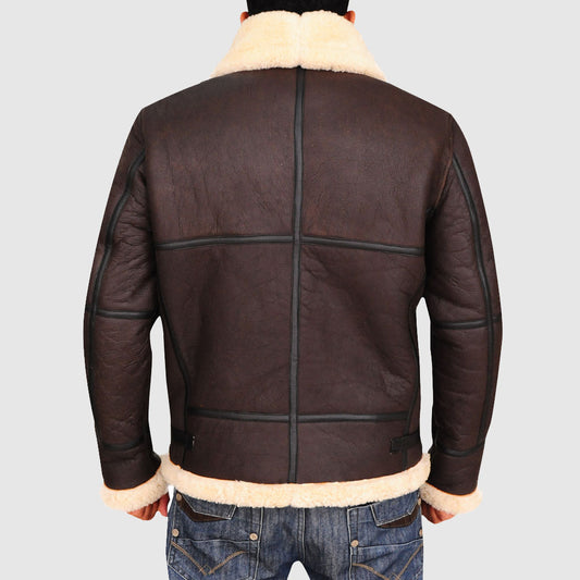 B3 Bomber Aviator Shearling Leather Jacket