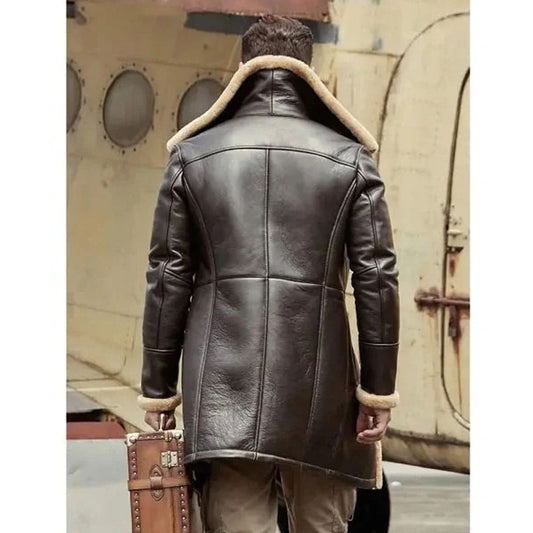 B3 Flight Sheepskin Aviator Long Mens Winter Coats