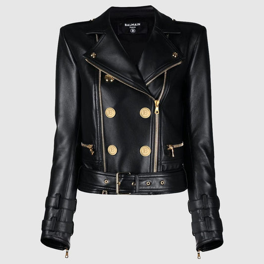 Balmain Leather Biker Jacket