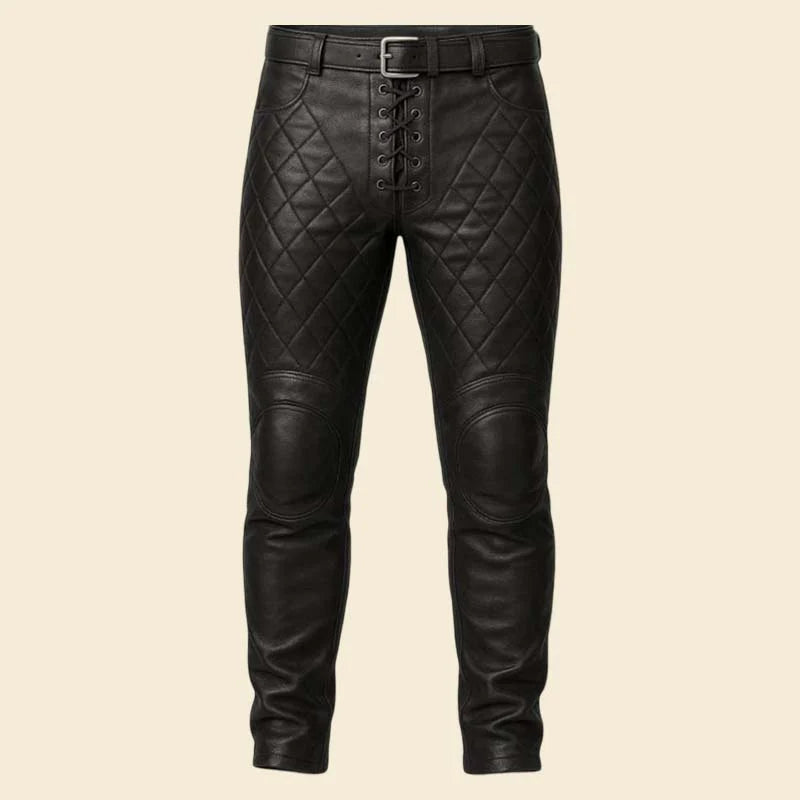Black Medieval Leather Pants for LARP and Renaissance Costume