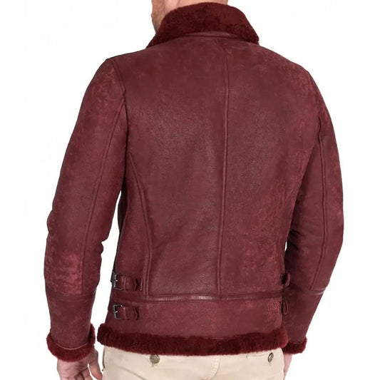 shearling lamb leather biker jacket